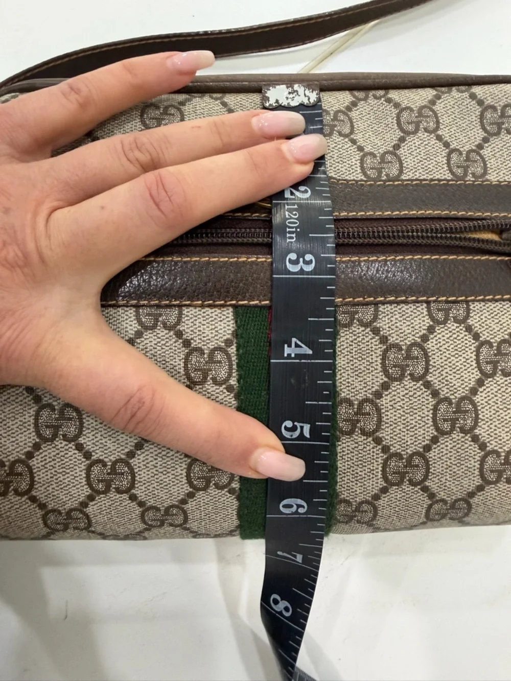Vintage Gucci 010 378 GG Web Sherry Line Crossbody Bag